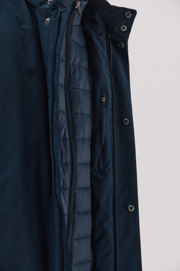 Cortefiel Technical parka with removable lining Navy