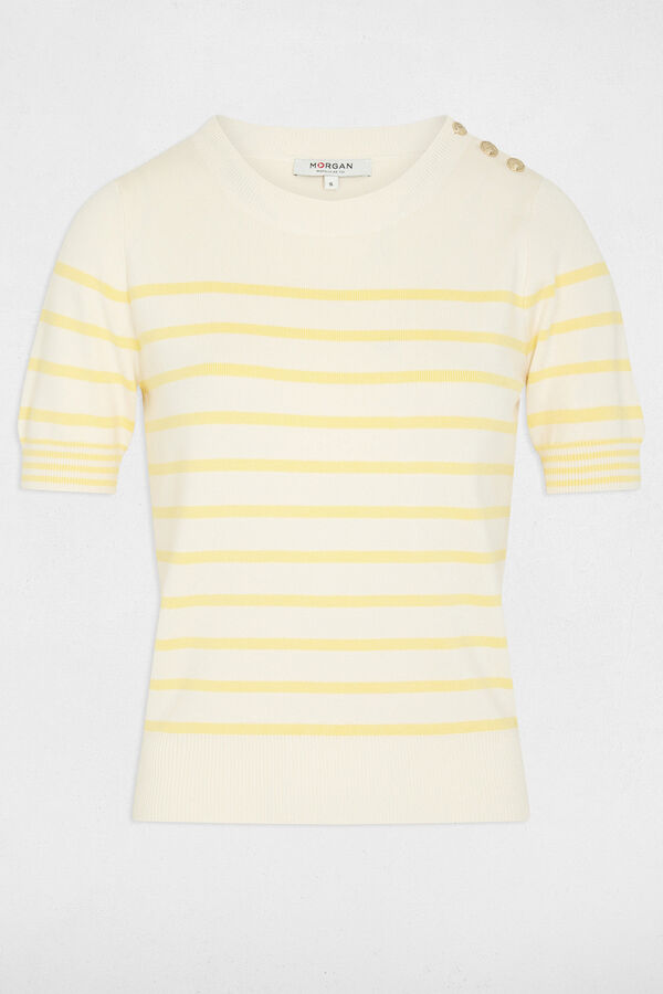 Morgan Camisola de manga curta e riscas Amarelo