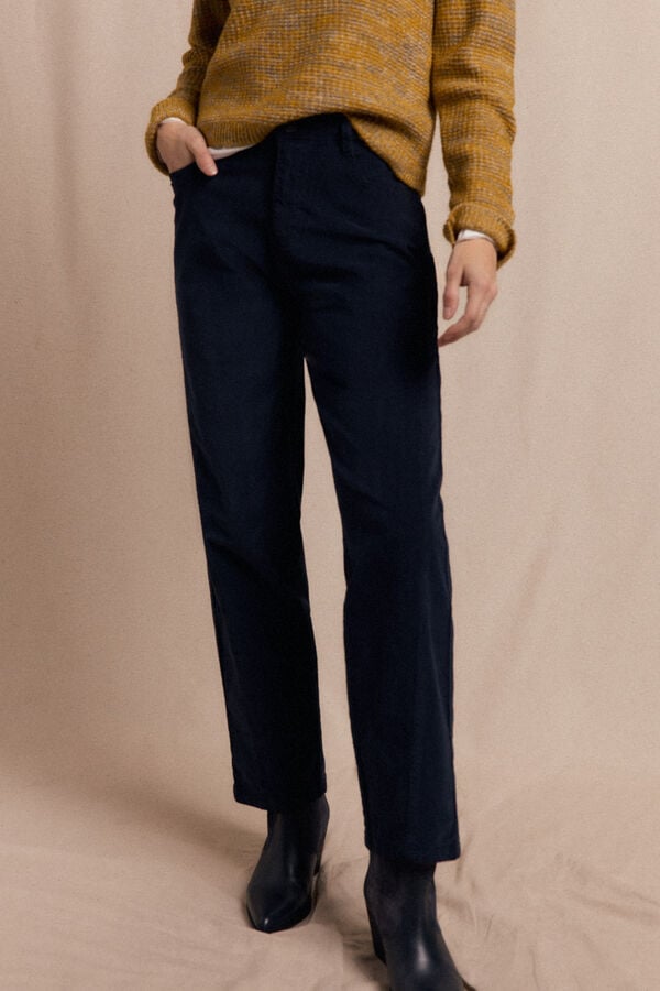 Slowlove Calças de veludo cotelê Azul