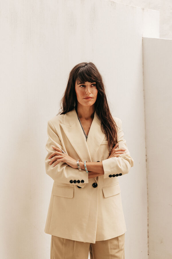 Slowlove Double-breasted blazer Beige