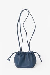 Cortefiel Bolsa bucket de pele Azul