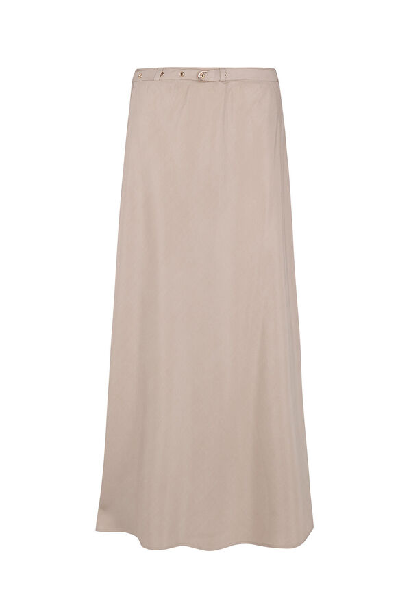 Cortefiel Midi skirt with belt Nude
