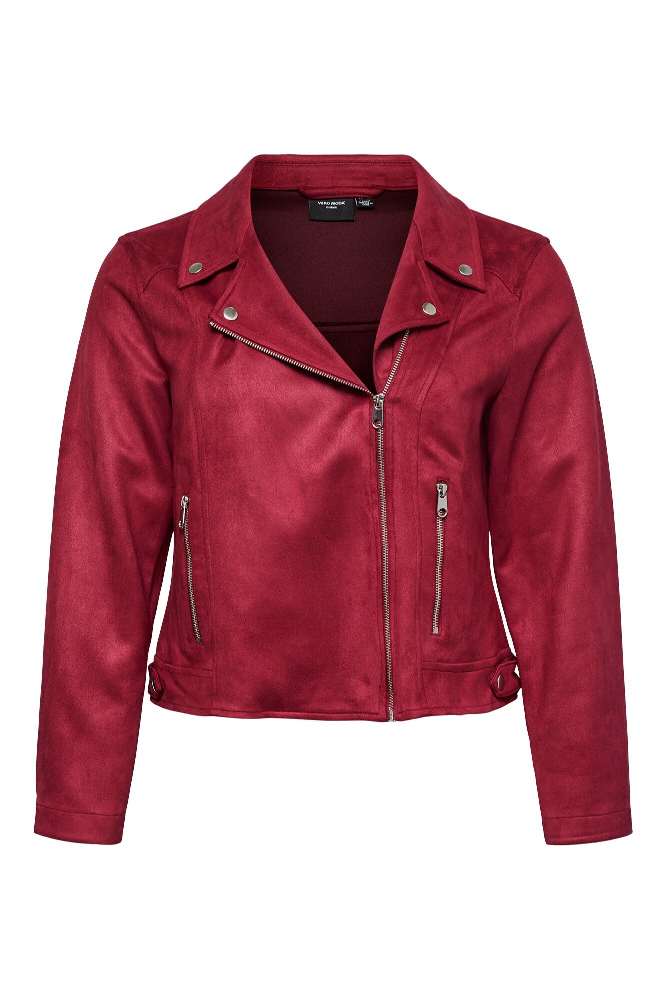 Vero Moda Curve Blus&atilde;o motard em camur&ccedil;a sint&eacute;tica