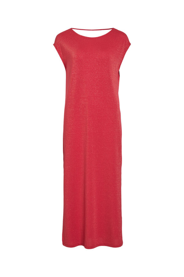 Vila Lurex long dress Coral