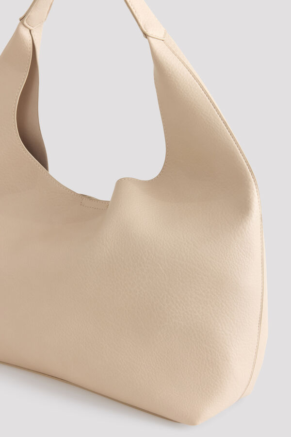 Cortefiel Basic hobo bag Ivory