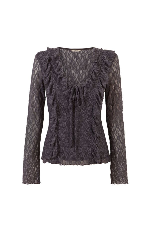 Slowlove Top em renda combinado Azul