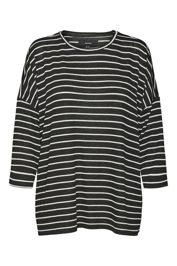 Vero Moda 3/4 sleeve jersey knit jumper Black