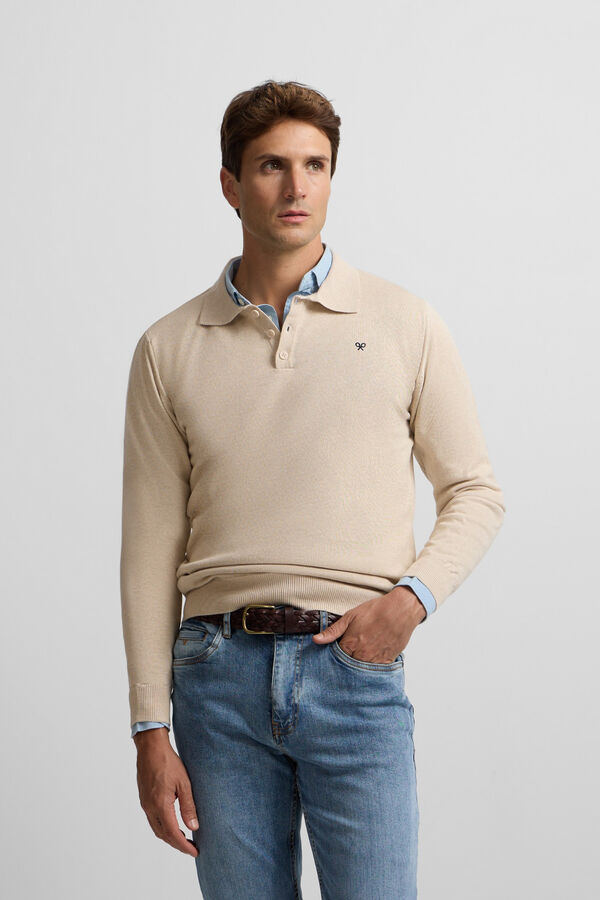 Silbon Camisola de gola polo Tostado