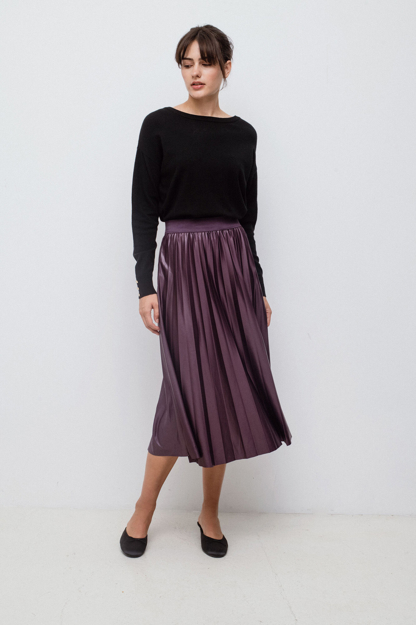 Vila Saia midi plissada