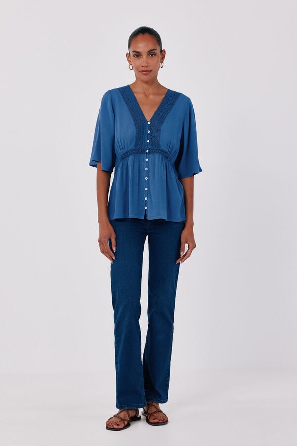 Cortefiel Lace blouse Blue