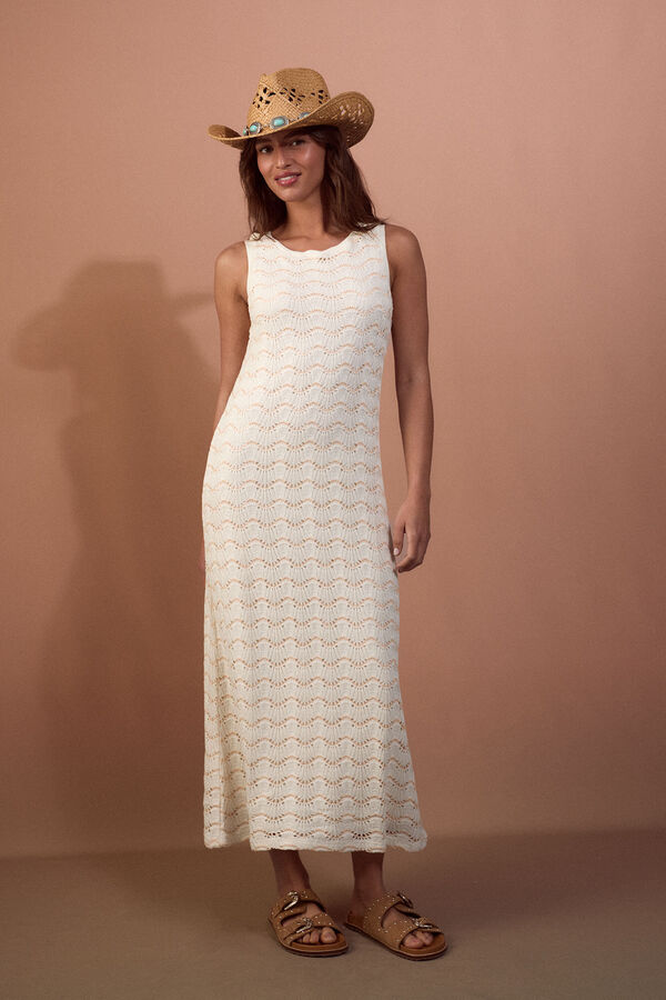 Slowlove Vestido b&aacute;sico em malha Branco