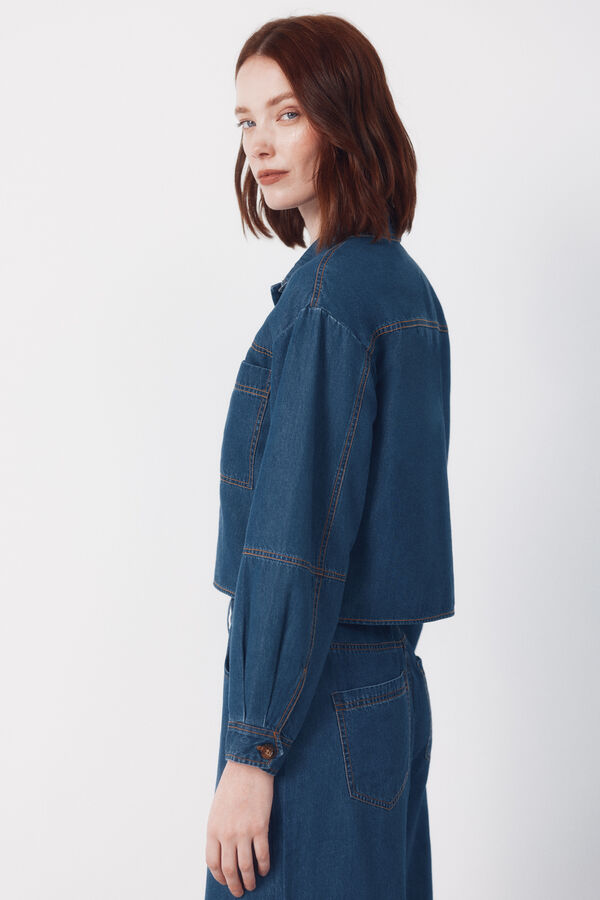 Cortefiel Camisa denim Soft Azul