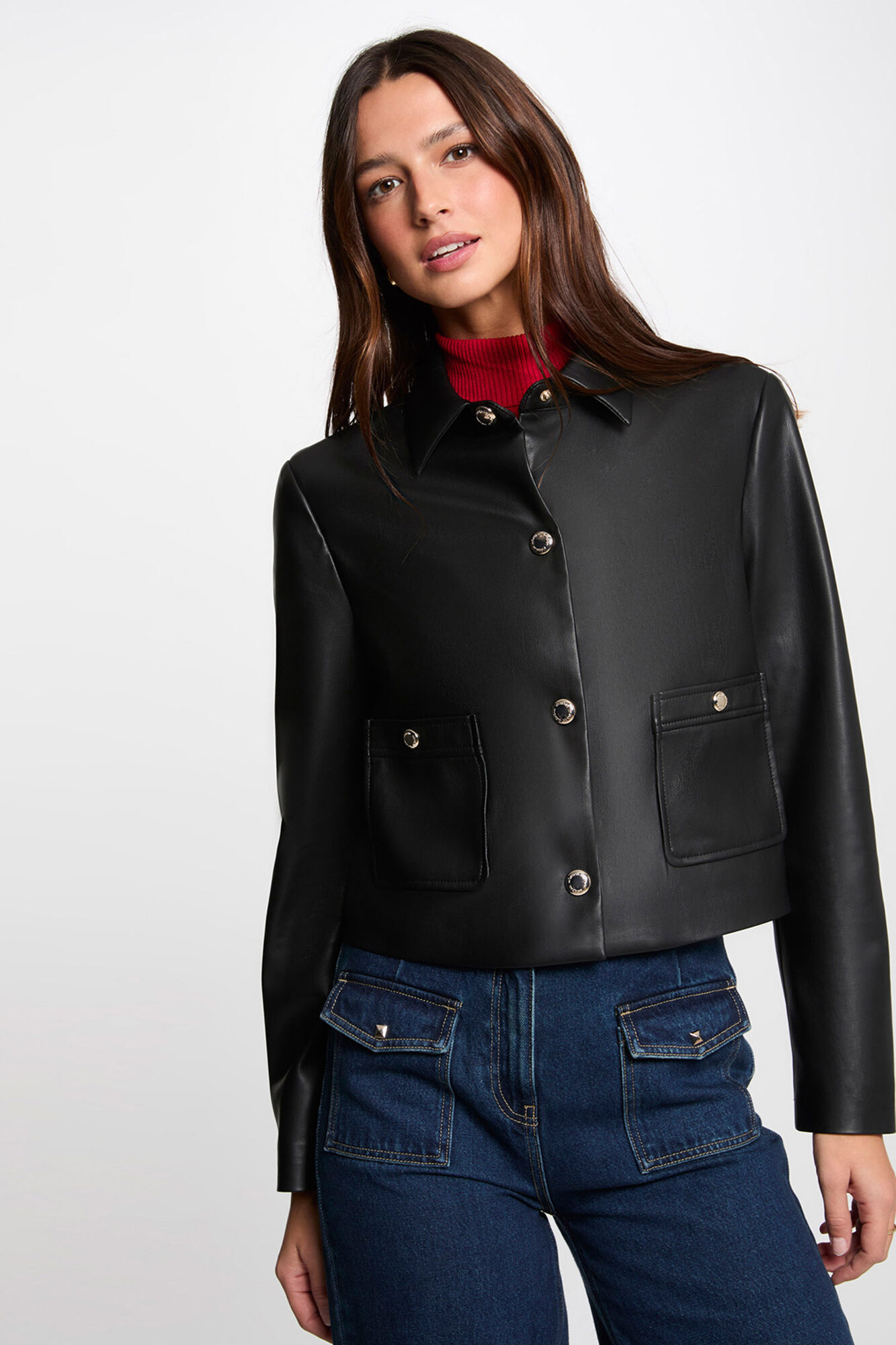 Morgan Short faux leather jacket