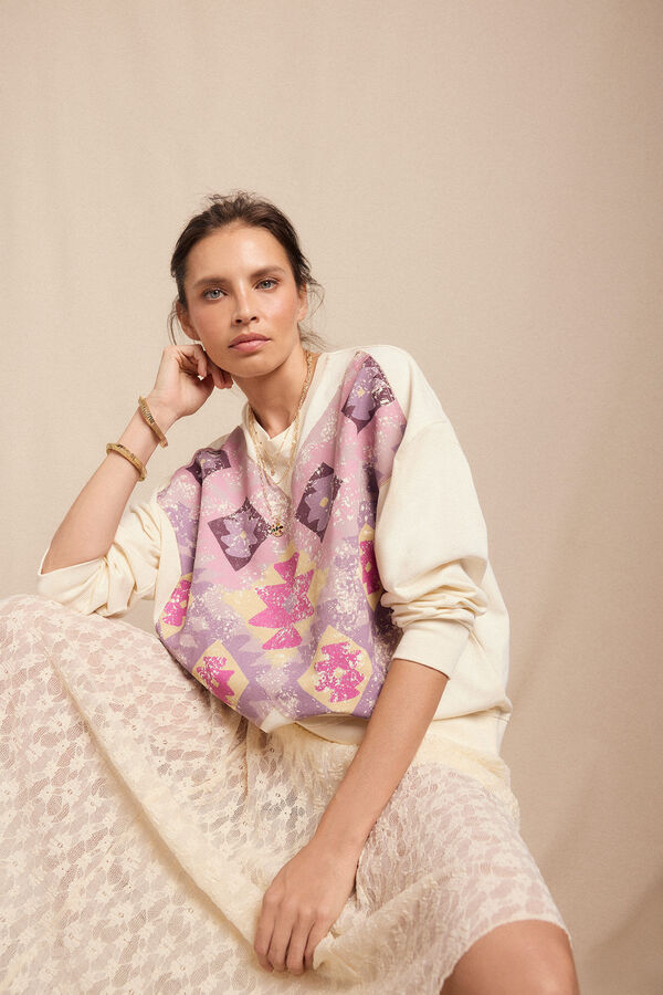 Slowlove Sweatshirt estampada Ecru