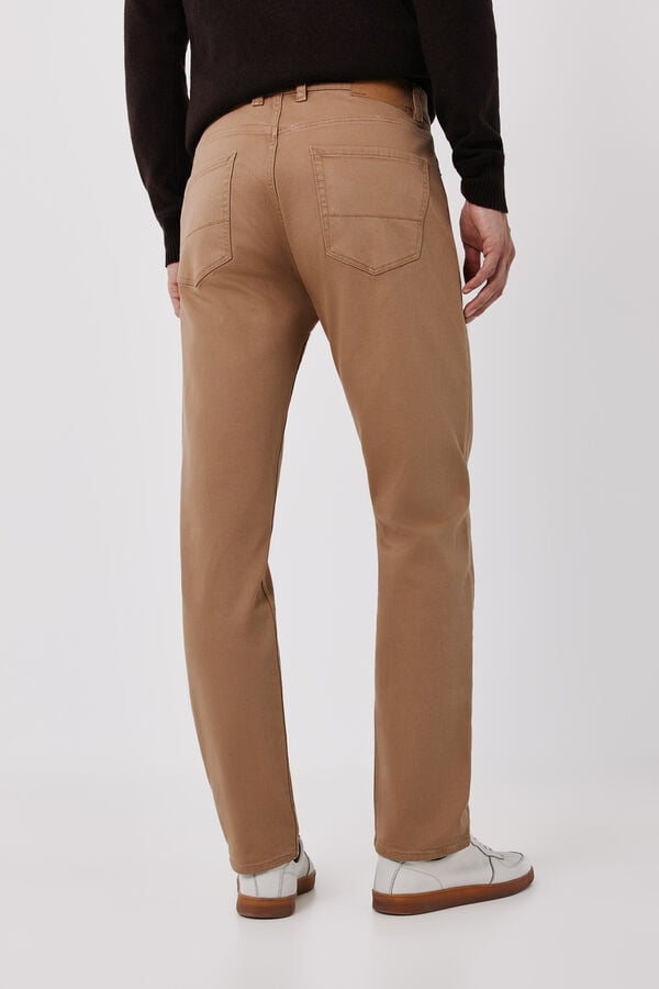 Cortefiel Regular fit 5 pocket jeans Camel