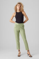 Cortefiel Pantalón de lino de cintura elástica Verde