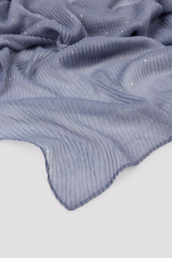 Cortefiel Pleated glitter scarf Blue