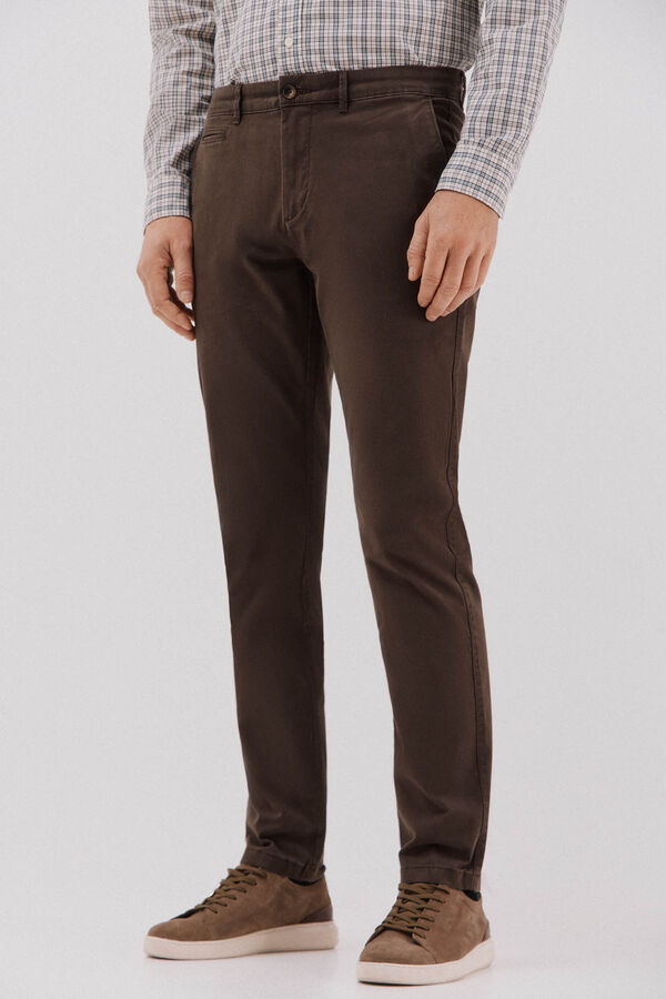 Cortefiel Slim fit chinos Dark brown