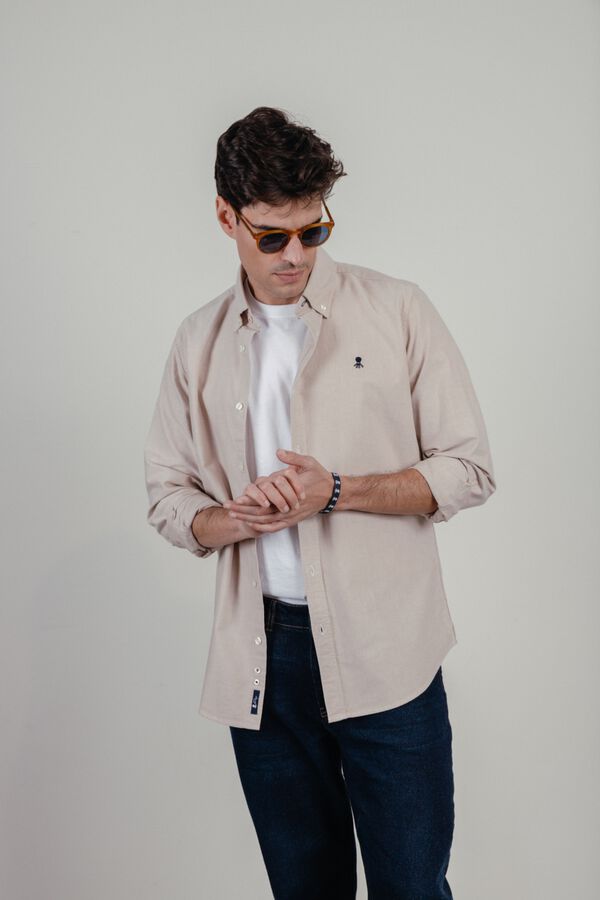 elPulpo Camisa casual oxford Castanho