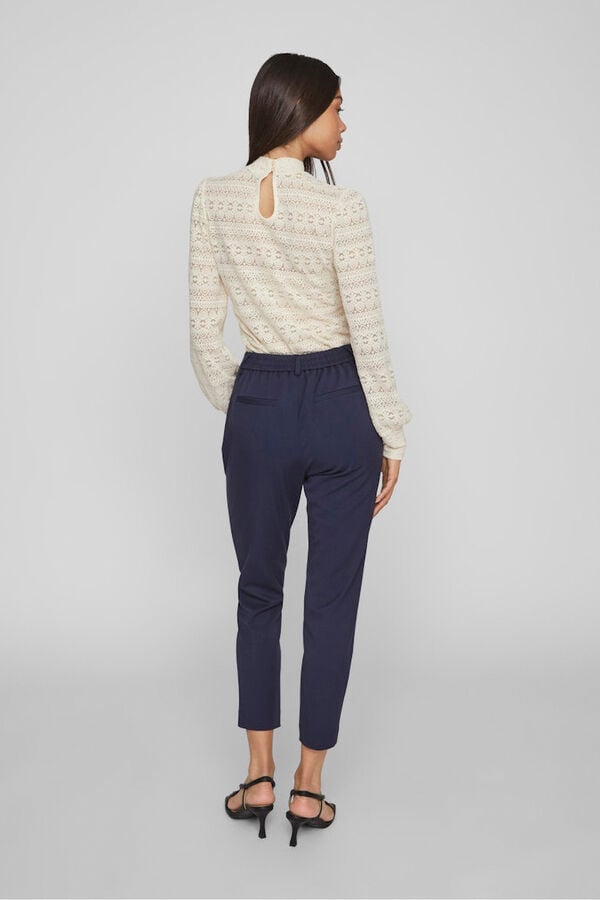 Vila Cal&ccedil;a de vestir capri em viscose Azul