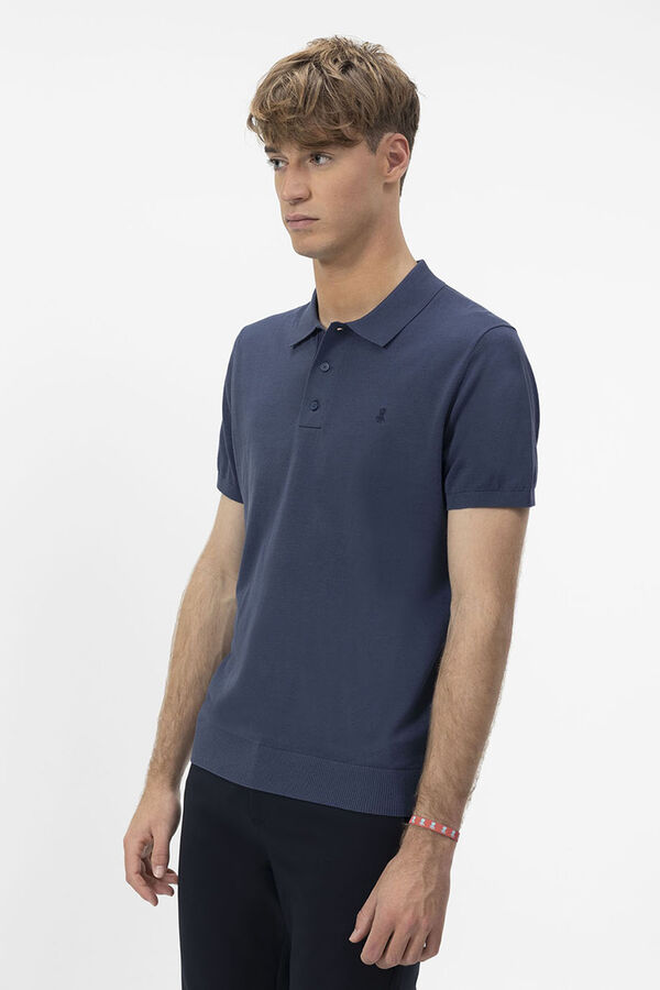 elPulpo Polo básico em malha crepe Azul