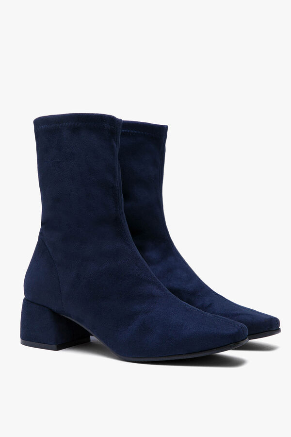 Cortefiel Block heel bootie Navy