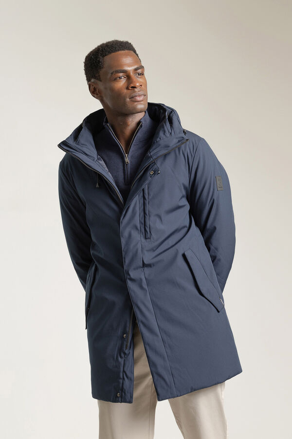 PuroEGO Parka técnica com capuz de areia Azul