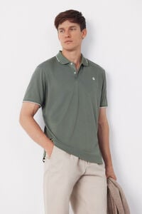 Cortefiel Coolmax&reg; jacquard collar polo shirt