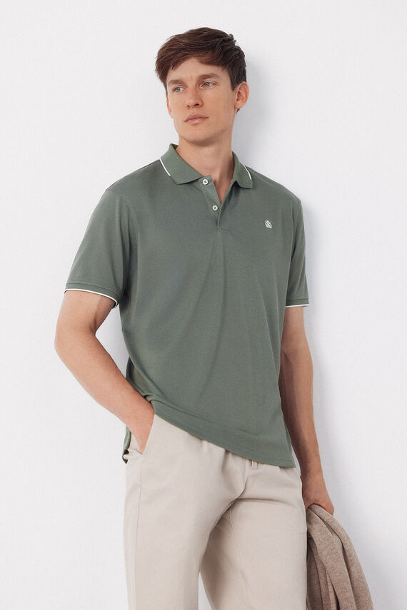 Polo COOLMAX® cuello jacquard