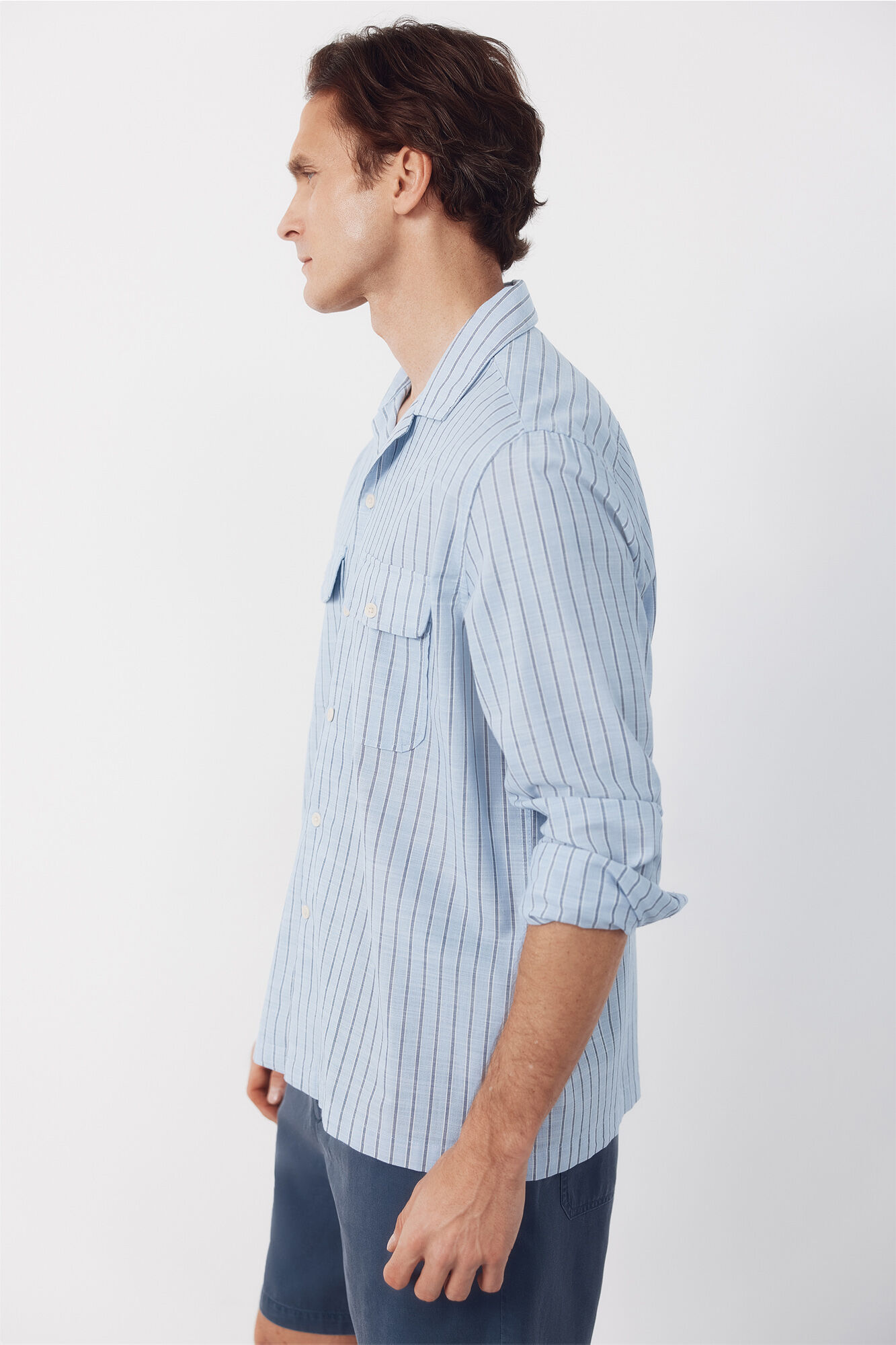 Cortefiel Camisa cuello bowling manga larga