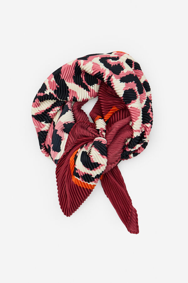 Cortefiel Leopard pleated scarf Multicolour