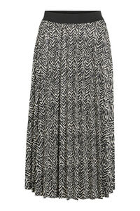 Vila Saia midi plissada estampada