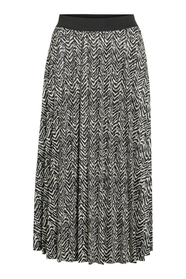 Vila Saia midi plissada estampada Cinzento