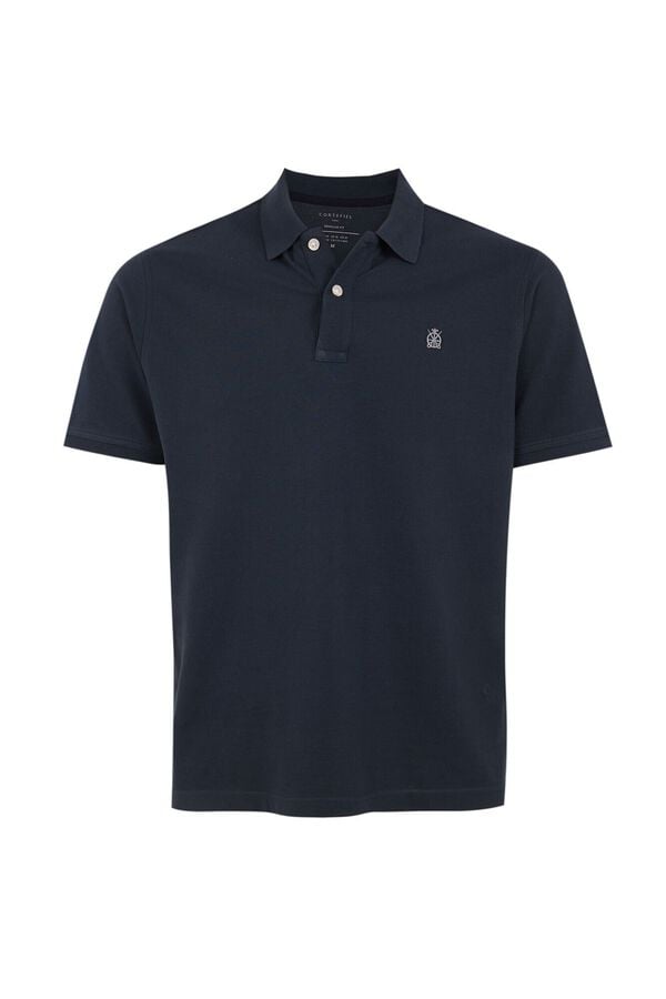 Cortefiel Basic piqué polo shirt Blue