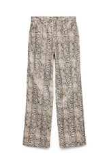 Vero Moda Calça com efeito pele de cobra Cinzento