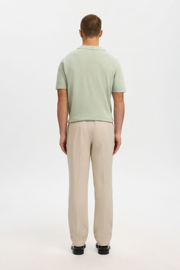 Selected Cal&ccedil;a de linho de vestir Tostado