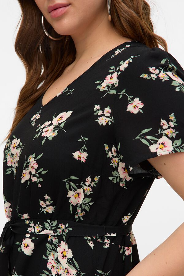 Vero Moda Curve Vestido corto escote pico talla grande Negro