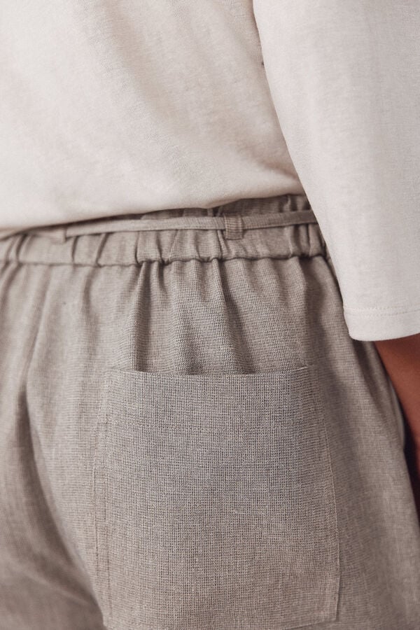 Cortefiel Dress pants with belt Beige