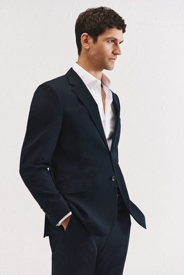 Cortefiel Navy blue slim fit blazer Navy