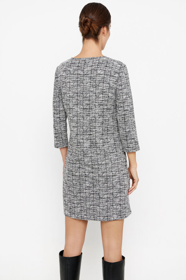 Cortefiel Stretch tweed dress Grey