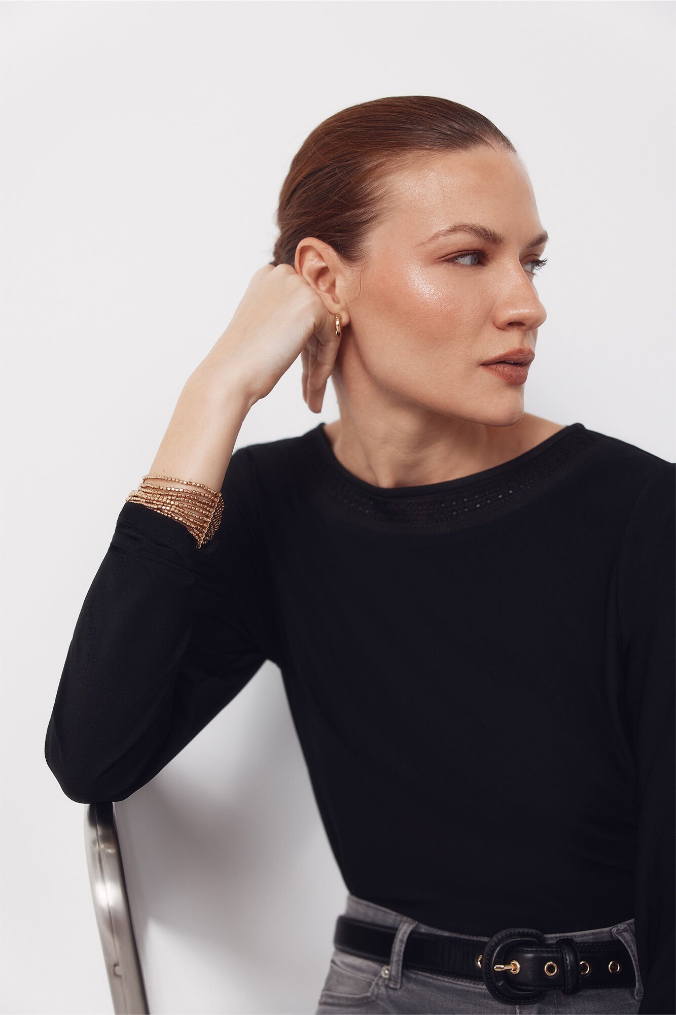 Cortefiel Lace boat neckline -shirt