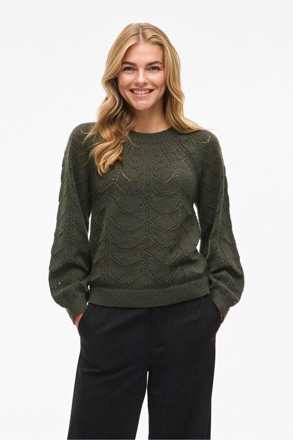 Vila Camisola de malha vazada Verde