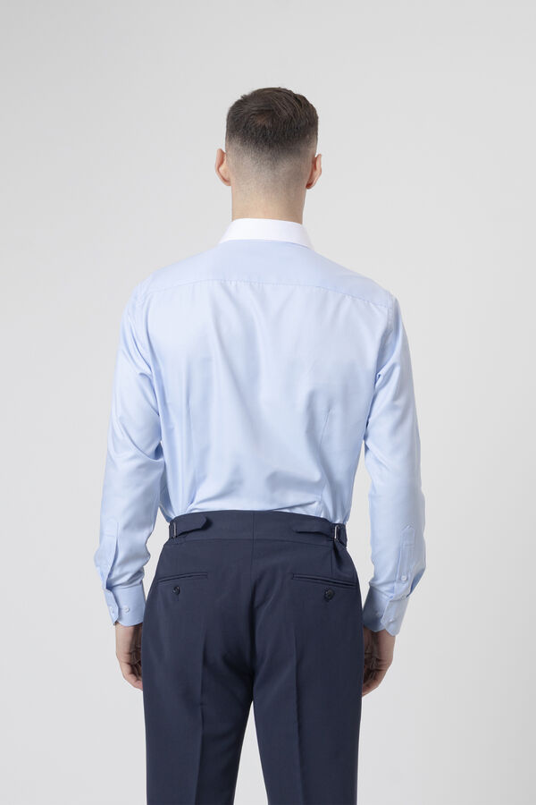 PuroEGO Camisa de vestir com gola de contraste Azul