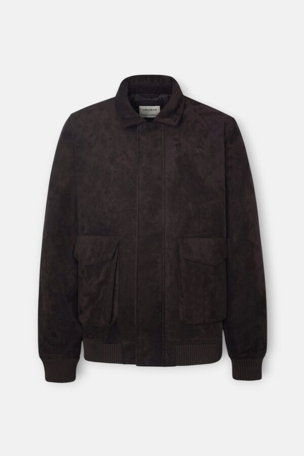 Silbon Split leather jacket Dark brown