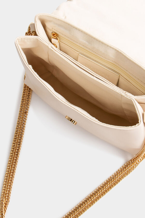 Morgan Mala carteira com pregas Ecru