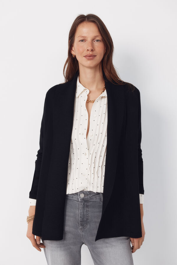 Cortefiel Cardigan with shawl neckline Black