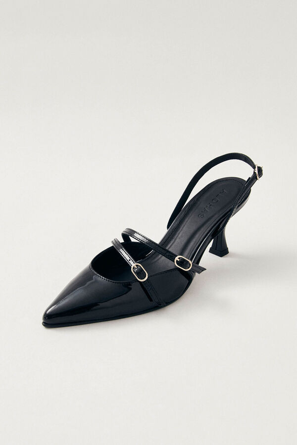 Cortefiel Joelle leather court shoes Black