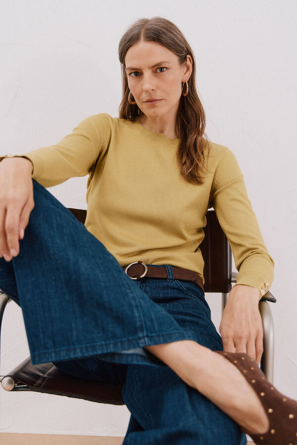 Cortefiel Short-sleeved jumper Green