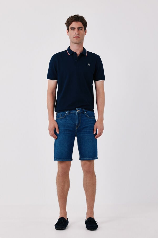 Cortefiel Piqu&eacute; polo shirt Navy