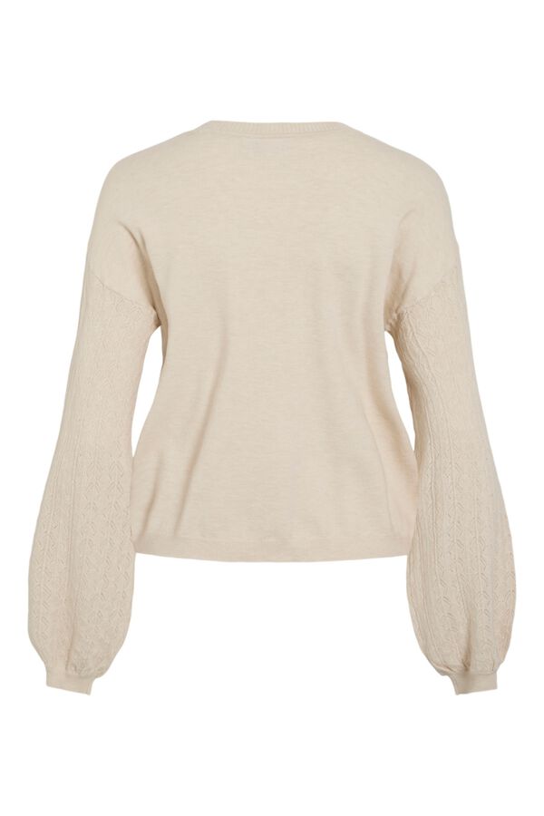 Vila Camisola de malha pointelle com viscose Tostado